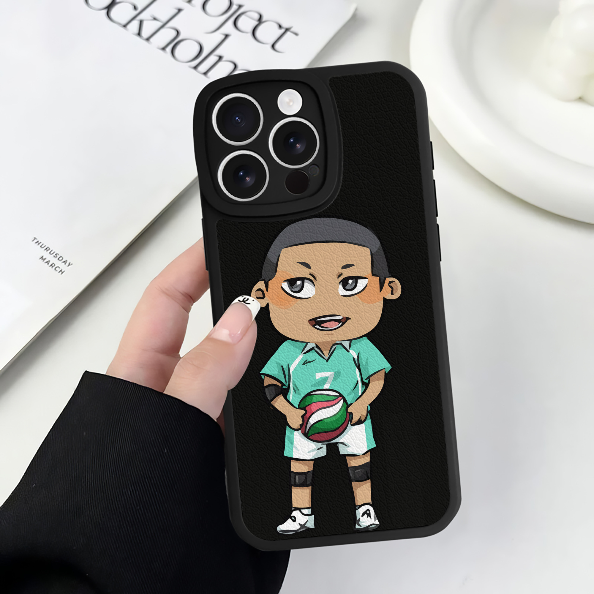 （画像用） ハイキュー!! Haikyu!! 【iPhone 16シリーズ対応】シリコンスマホケース（レザー調） 材質：シリコン